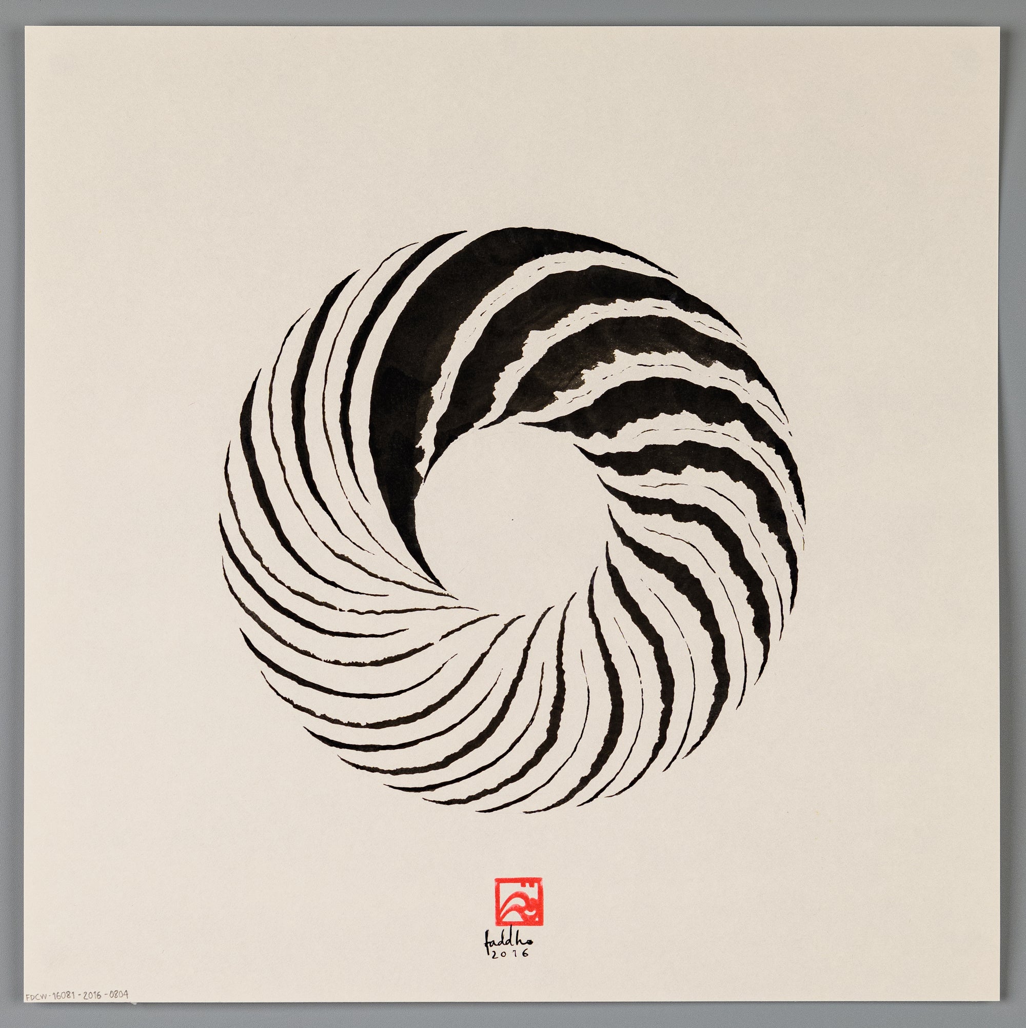 Scientific and mystical abstract illustration painting, Cycle of Qi, traces in flow of force.