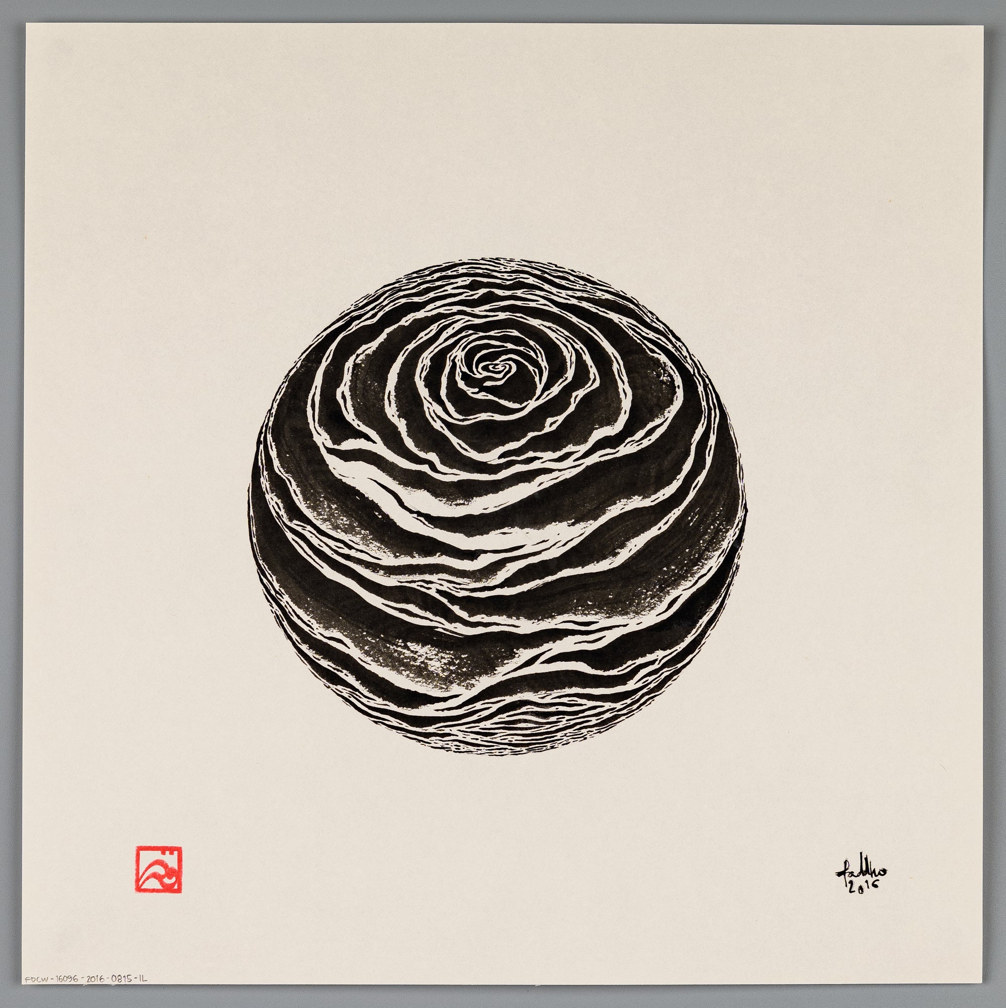 Symbolic abstract illustration painting, Rose Earth, a spherical rose symbolising Mother Earth.