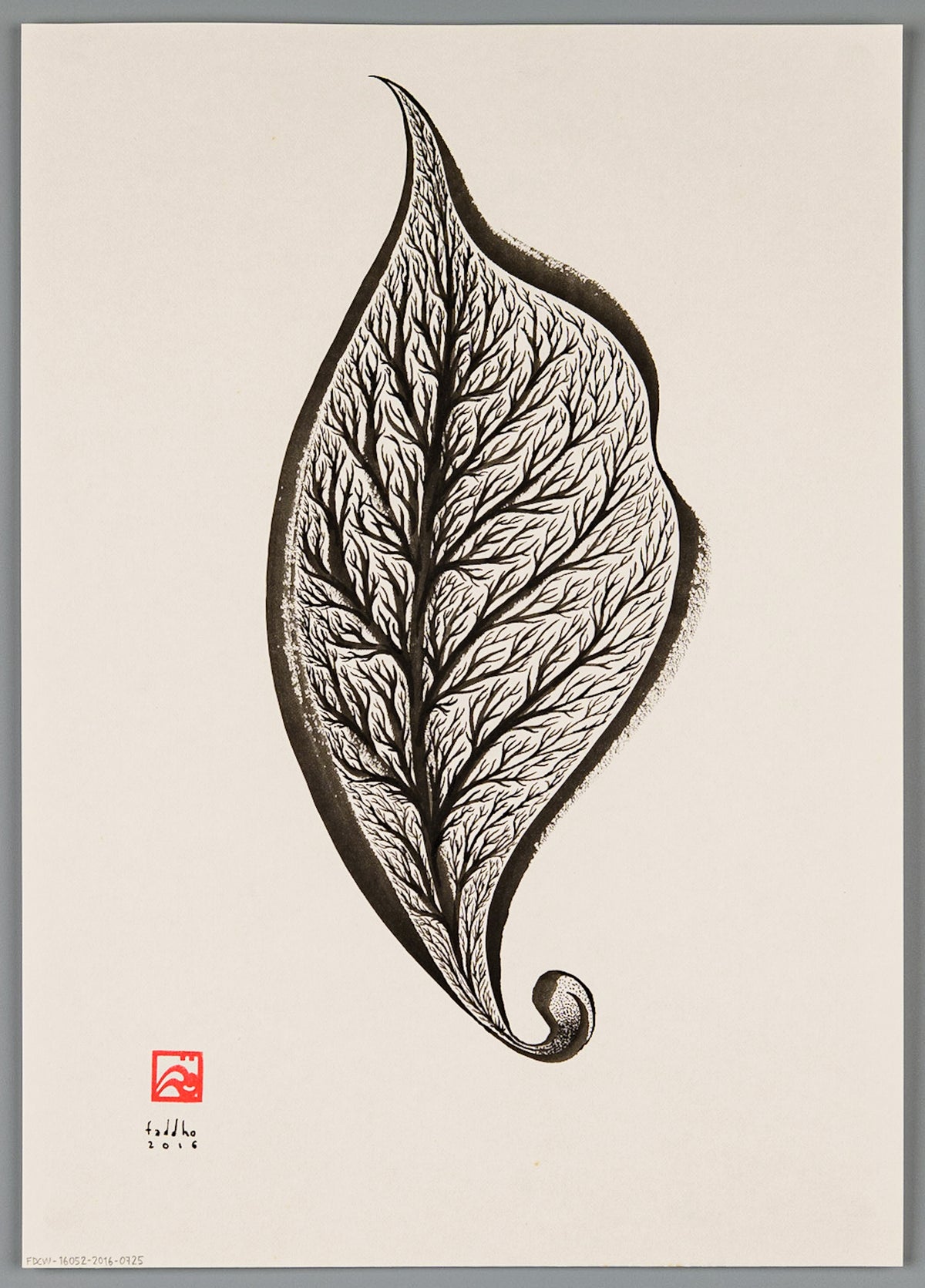 Botanical abstract illustration painting, The Leaf of Vigour, simply robust, full of vitality.