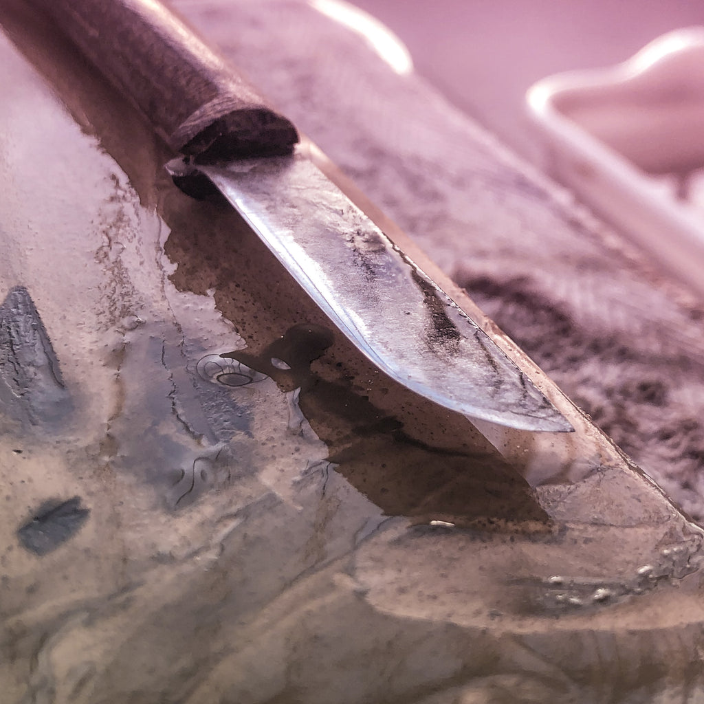 Turkish Arabic calligraphy carving knife, sharpen and polished on whetstone.